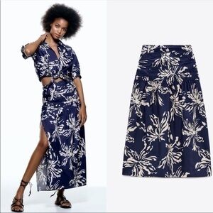 Zara NWT printed midi skirt